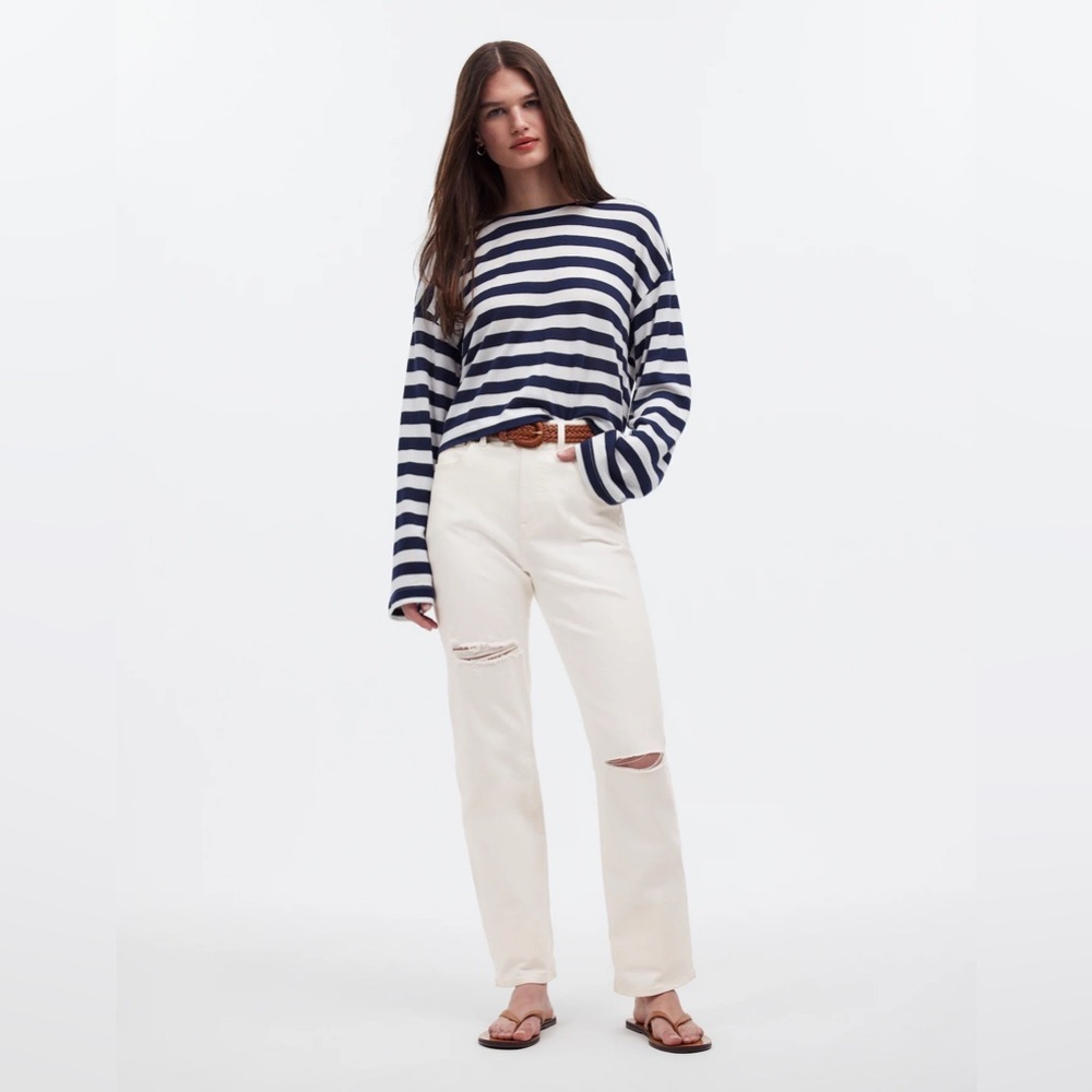 NWT Madewell The '90s Straight Jean in tile white
